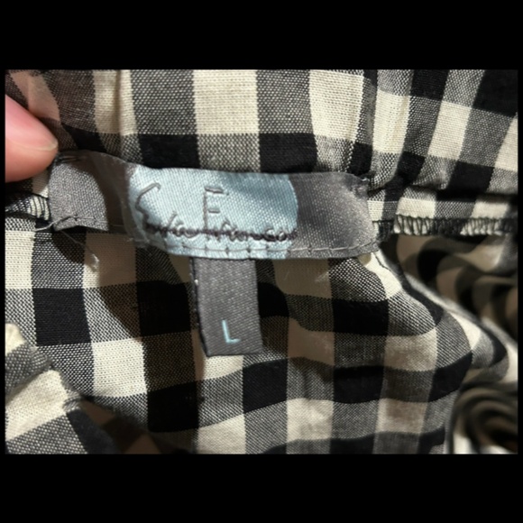 NWOT Eva Franco x Anthropologie Gingham Lace-Up Midi Skirt Black, White Size L - Picture 14 of 16